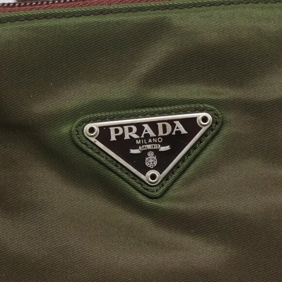 PRADA Shoulder Bag Nylon Khaki Auth 119570 - Picture 10 of 16
